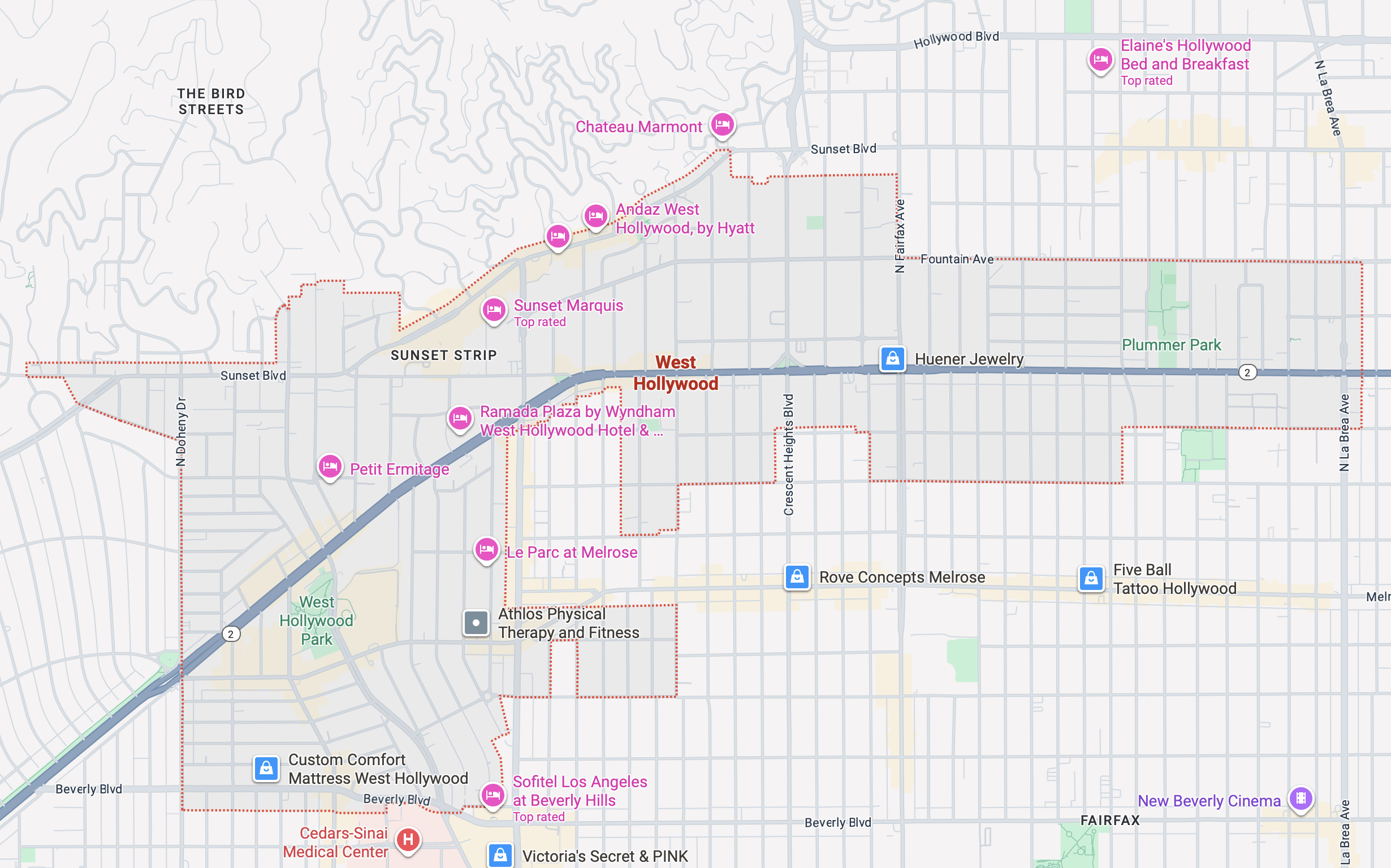Map of West Hollywood showing upcoming DEFENT ONE pickup locations. Specific addresses will be listed here when locations are confirmed.